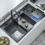 Évier de Cuisine de Luxe en Acier Inoxydable