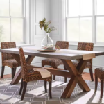 Table à Manger en Bambou & Acier