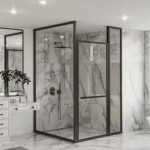 Porte de Douche en Verre Trempé à Charnière Pivotante
