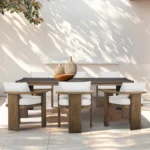 Offre Spéciale personnaliser ensemble de salle à manger en teck extérieur restaurant de jardin meubles de table et de chaise imperméables