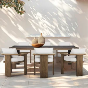 Offre Spéciale personnaliser ensemble de salle à manger en teck extérieur restaurant de jardin meubles de table et de chaise imperméables