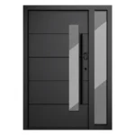 Porte d'entrée pivotante en aluminium de luxe, sécurité moderne pour villas