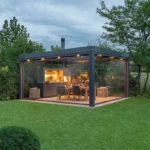 Îlot de Rangement Moderne pour Cuisine Extérieure et Espace BBQ