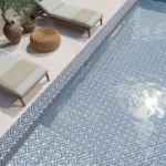 Carreaux mosaïques en porcelaine bleue 23x23mm, pour cuisine, piscine et mur extérieur