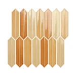 Carreaux mosaïque jaune dégradé en porcelaine émaillée, style marbre – 38x150mm