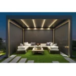 Pergola d'Extérieur Motorisée en Aluminium - Toit Rétractable et Pliant