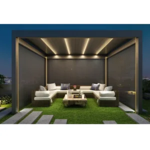 Pergola d'Extérieur Motorisée en Aluminium - Toit Rétractable et Pliant