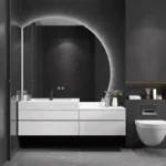 Armoire de Vanité de Salle de Bain avec Miroir Demi-Lune