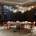 Lustre en Céramique à Fleurs, Suspension Moderne pour Hall d'Hôtel de Luxe